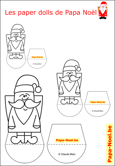 Paper Doll Papa Noel Enfant Jouet En Papier Paperdoll A tout Coloriage Bricolage 