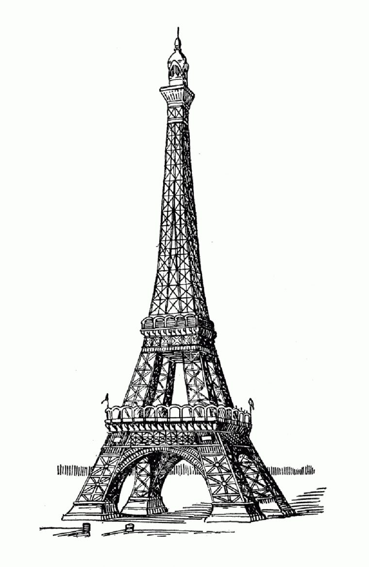 Paris – Coloring Pages For Adults  Eiffel Tower, Eiffel dedans Photos Tour Eiffel A Imprimer