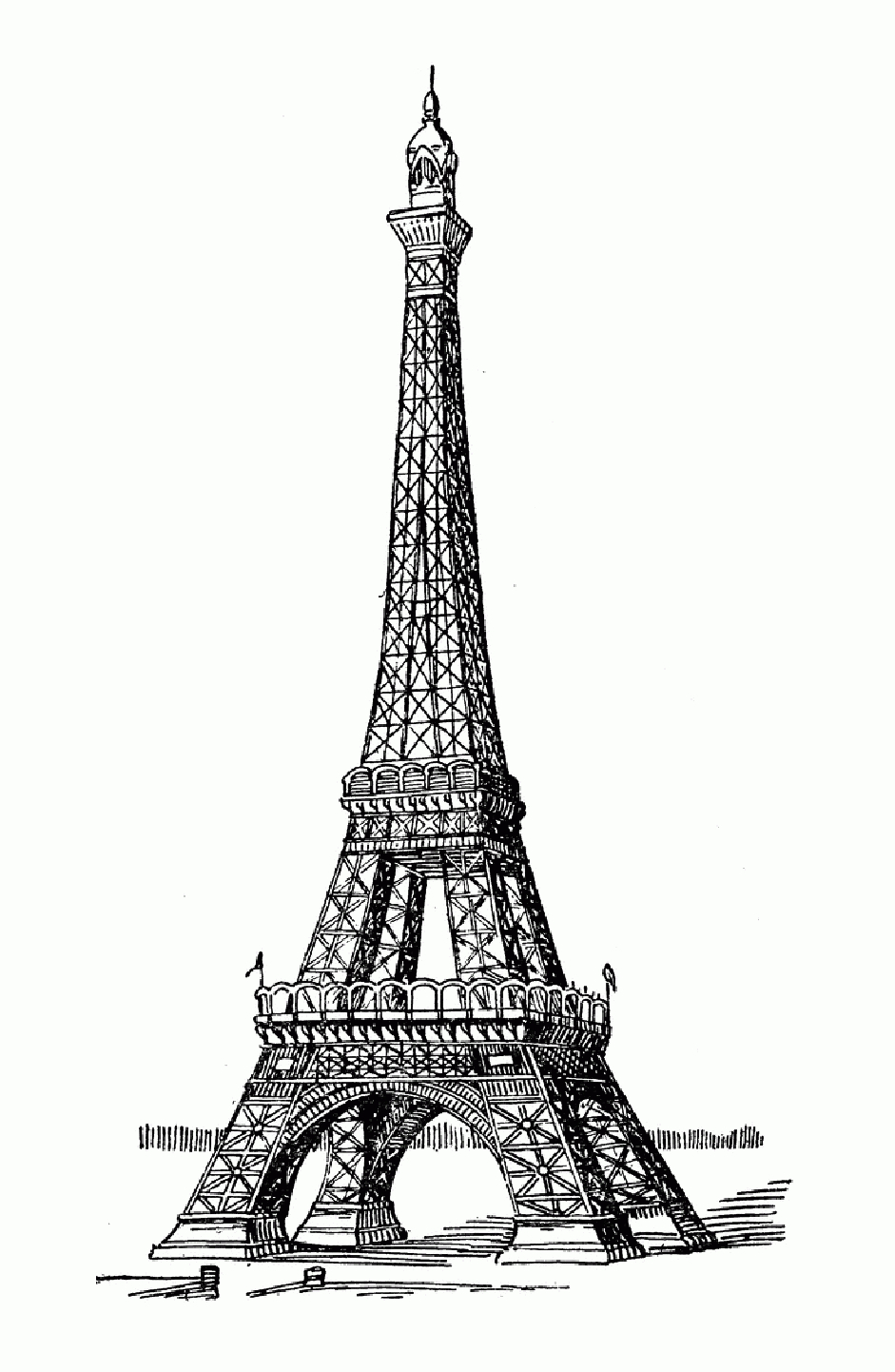 Paris - Coloring Pages For Adults  Eiffel Tower, Eiffel dedans Photos Tour Eiffel A Imprimer