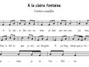 Partition A La Claire Fontaine Flute encequiconcerne Comptine A La Clairefontaine