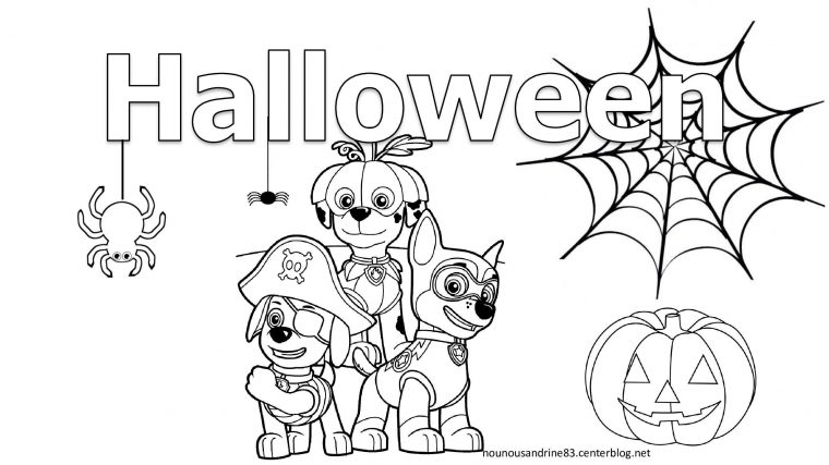 Pat Patrouille Halloween Affiche À Colorier Gommettes à Coloriage Halloween A Imprimer