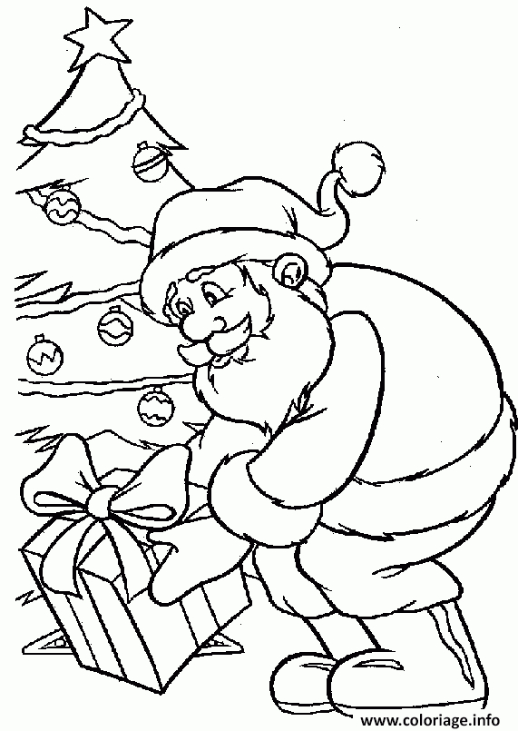 Pere Noel Coloriage À Imprimer : Coloriage Père Noël Sous intérieur Coloriage Pere Noel À Imprimer 