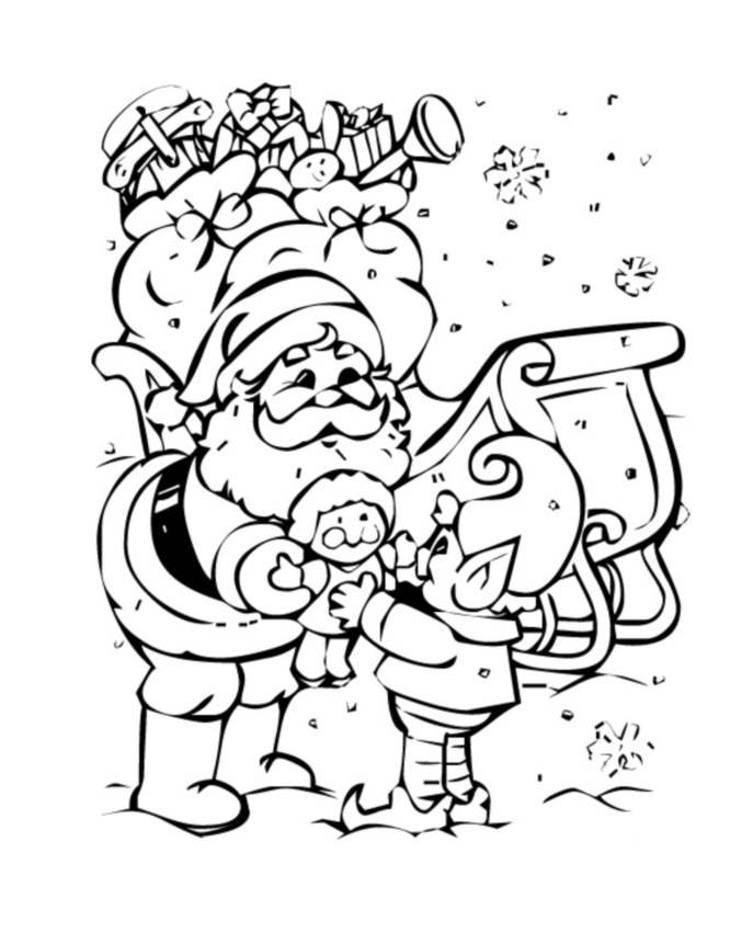 Père Noël &amp;amp; Lutin - Coloriage Père Noël - Coloriages Pour serapportantà Coloriage Lutin De Noel 