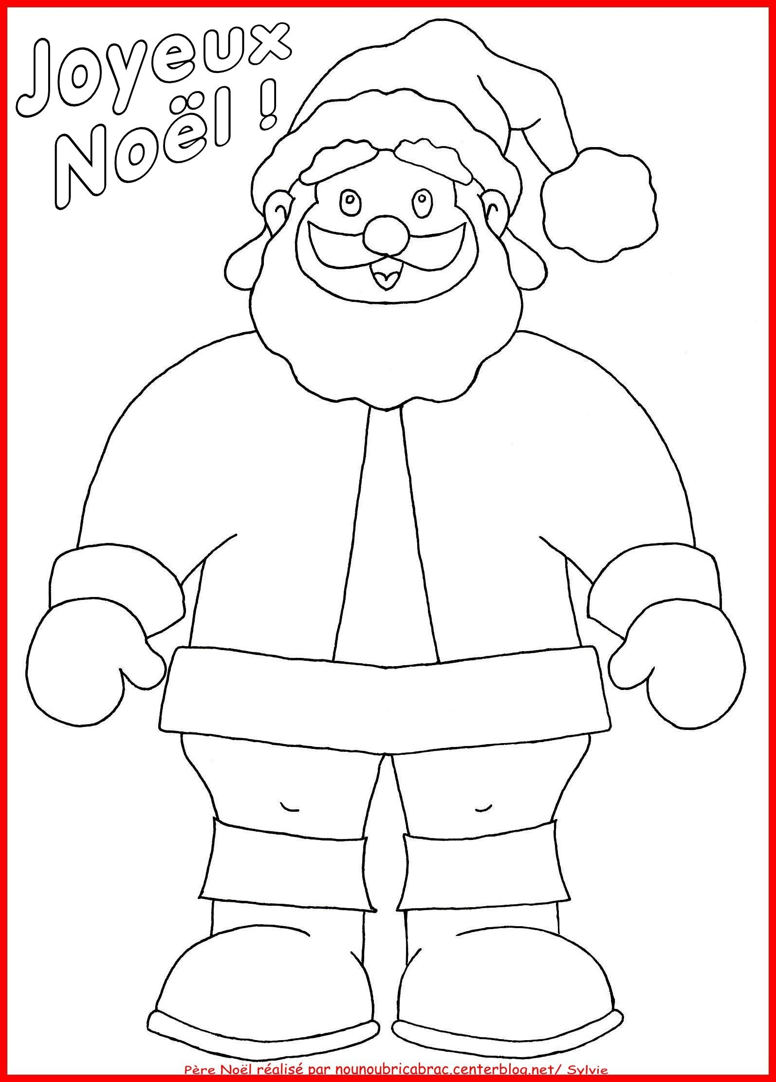 Père Noël Un Coloriage encequiconcerne Pere Noel Dessin 