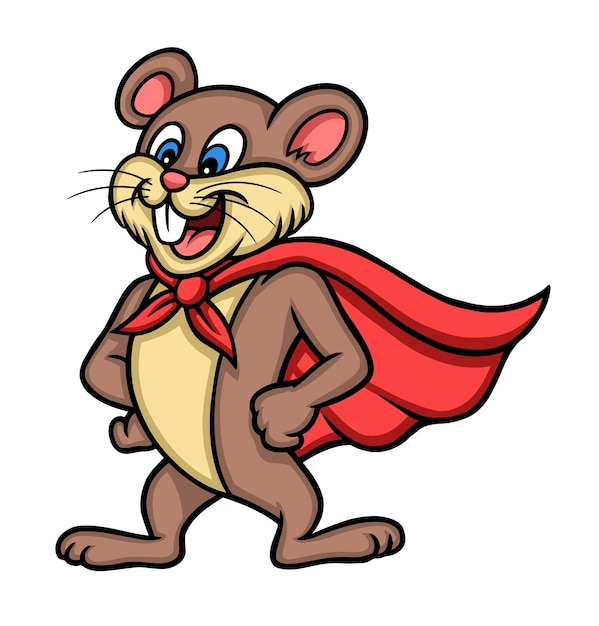 Personnage De Dessin Animé Animal Super Souris  Vecteur encequiconcerne Dessin De Sourie 