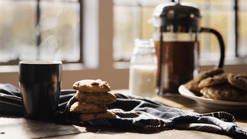 Petit Dejeuner Cafe Chaud The Cookies Brunch Cinemagraph avec Gif Petit Dejeuner 