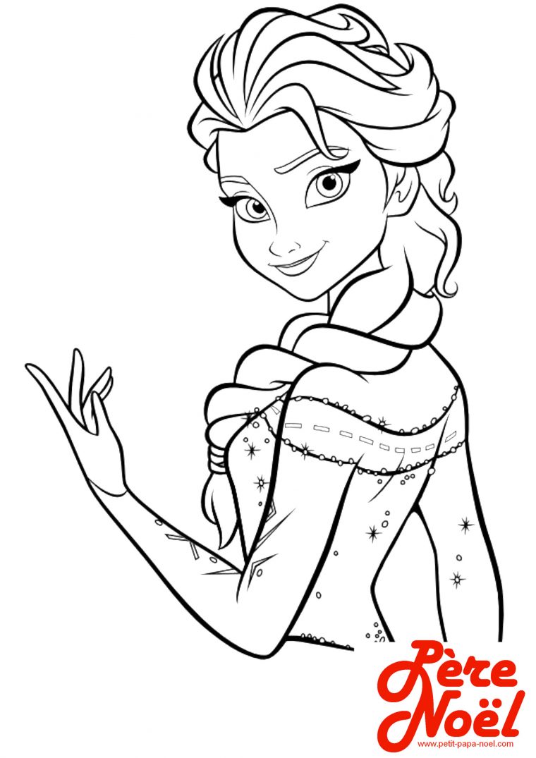 Petit Papa Noël – Coloriage : Elsa – Elsa De La Reine Des pour Coloriage Reine