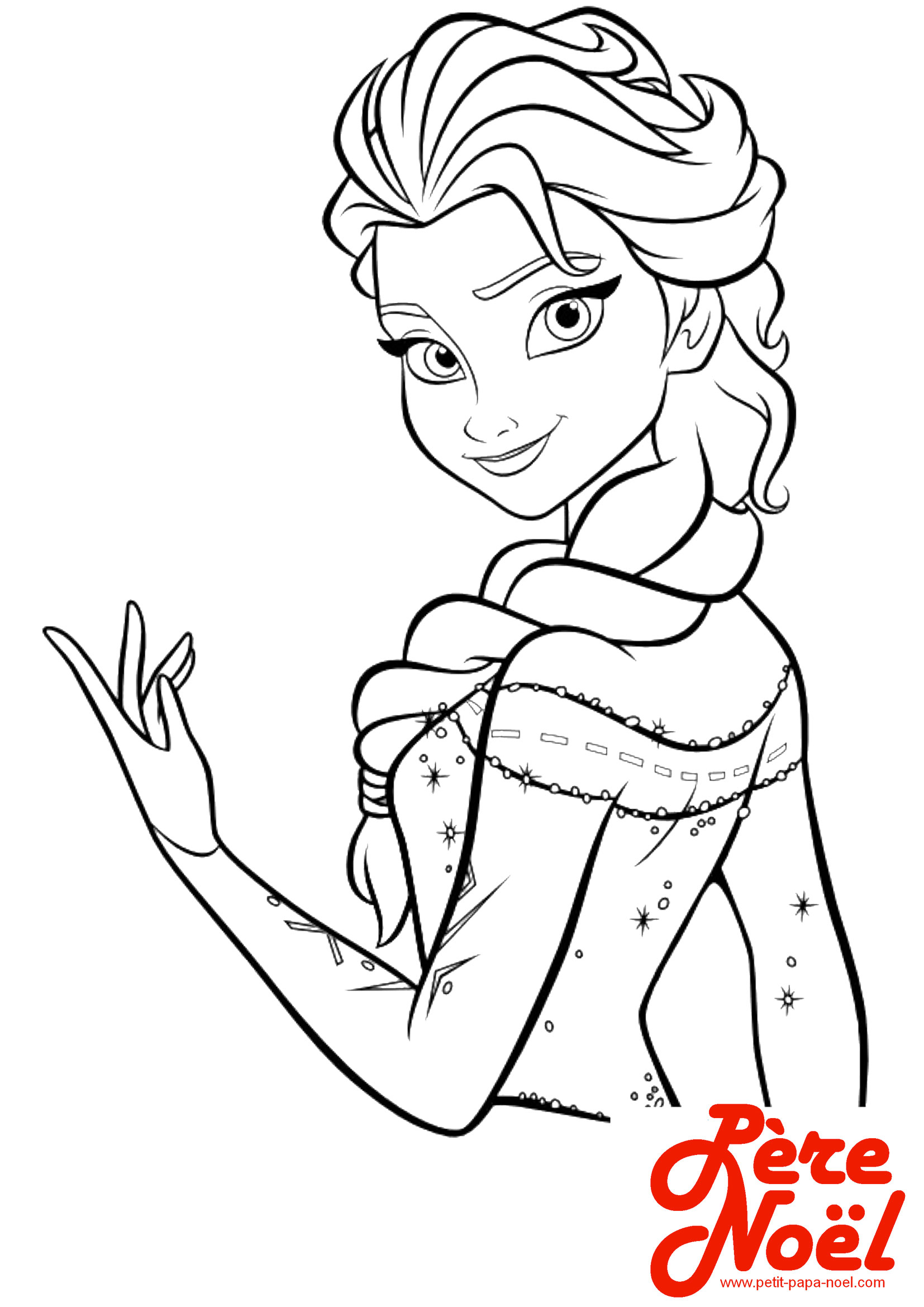 Petit Papa Noël - Coloriage : Elsa - Elsa De La Reine Des pour Coloriage Reine 