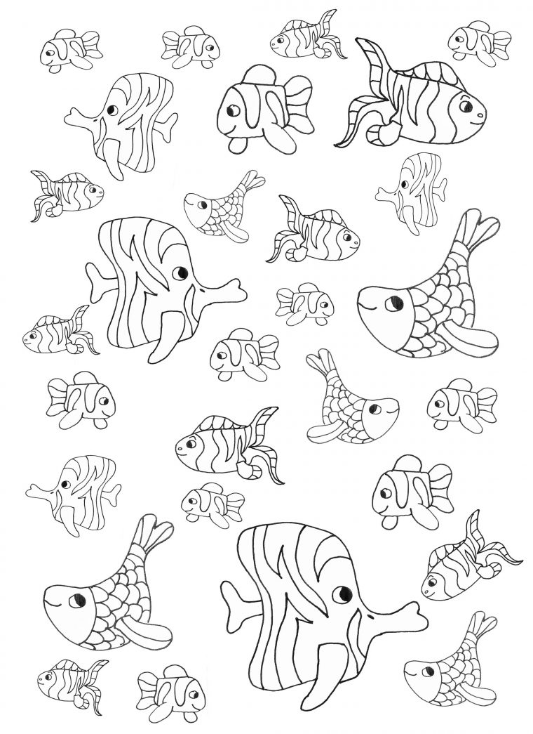 Petits Poissons – Poissons – Coloriages Difficiles Pour concernant Dessin Poissons