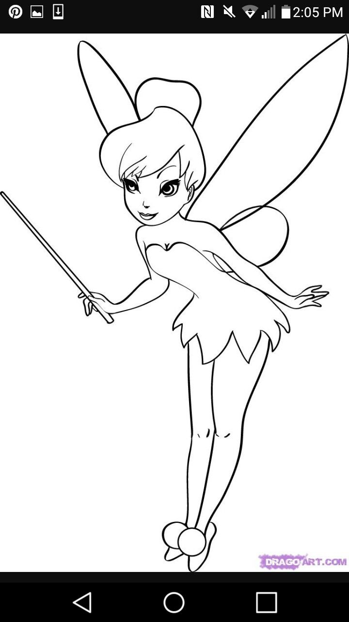 Pin By Turnergirls Turner On Draw  Tinkerbell Coloring serapportantà Dessiner Fee Clochette 