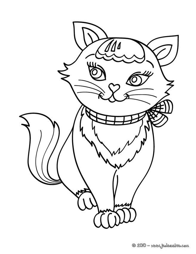 Pin On Coloriages Animaux Domestiques tout Coloriage De Chat Mignon A Imprimer 