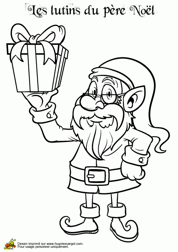 Pin On Coloriages De Noël dedans Dessin De Lutin De Noel