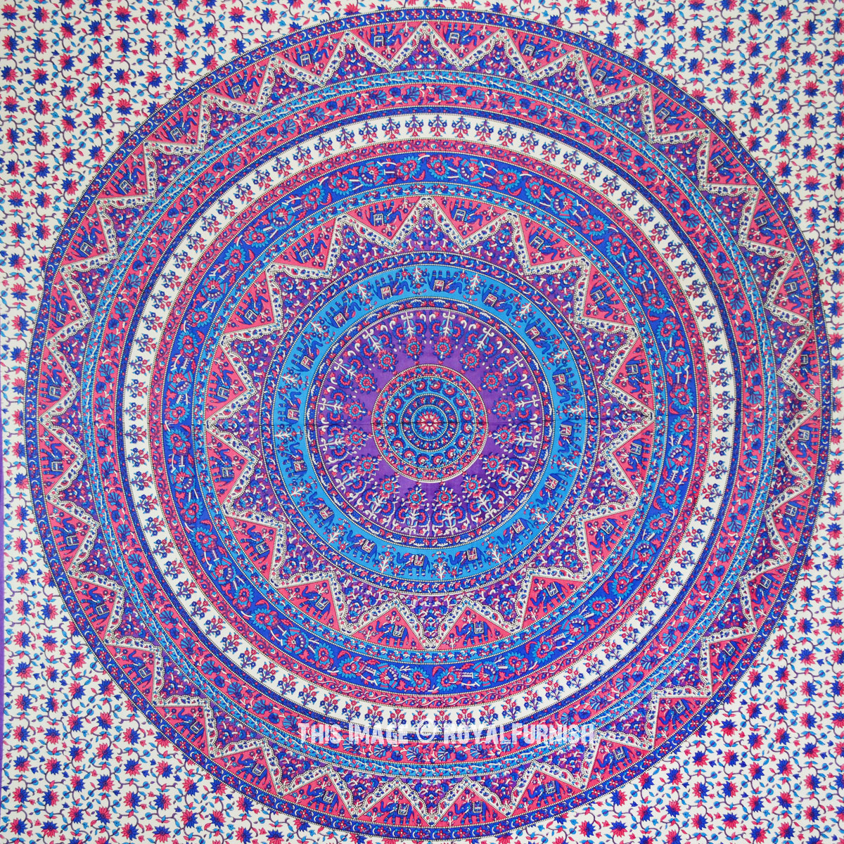 Pink Purple Kerala Mandala Psychedelic Bohemian Wall tout Mandala