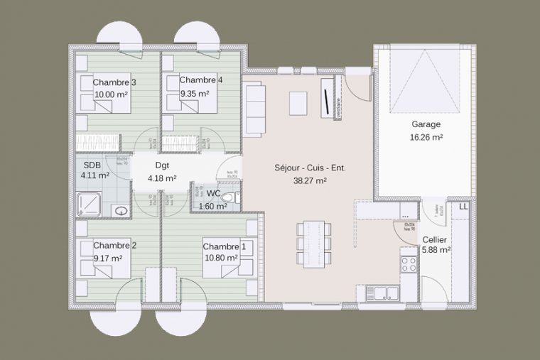 Plan De Maison 4 Chambres Salon : S Et Ressources pour Suite Logique Les Maisons Momes Net