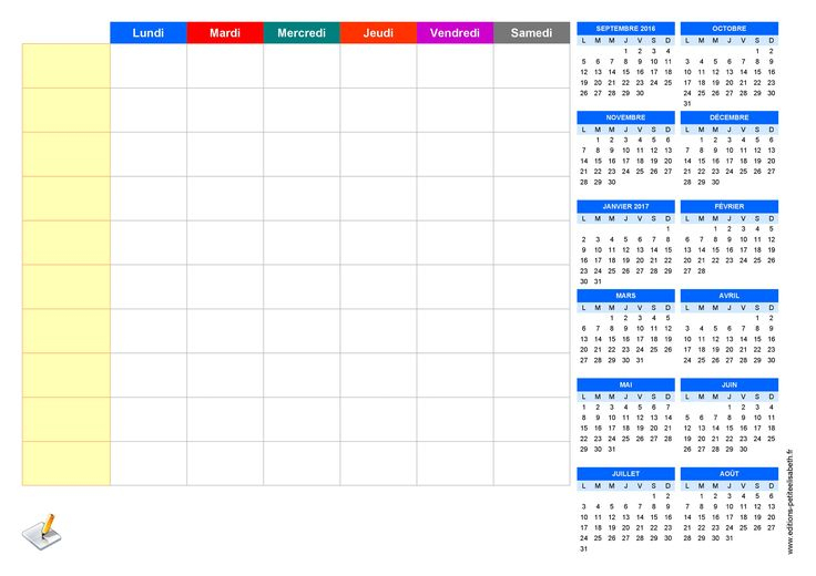 Planning-Hebdomadaire-A4-Imprimer-Mode-Paysage (3509× avec Calendrier 0 Imprimer