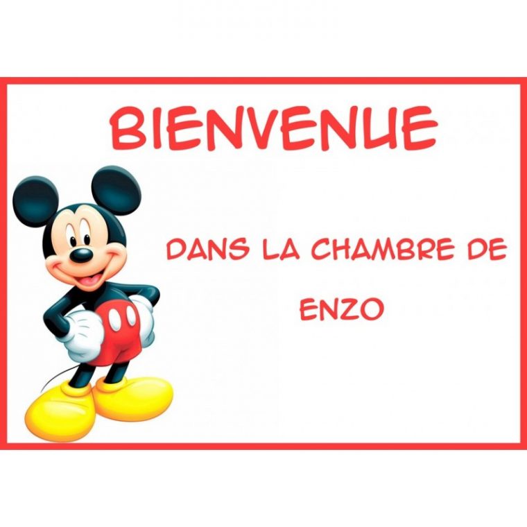 Plaque De Chambre Bienvenue Mickey Personnalisé Prénom Au à Video Joyeux Anniversaire Personnalisé Au Prénom