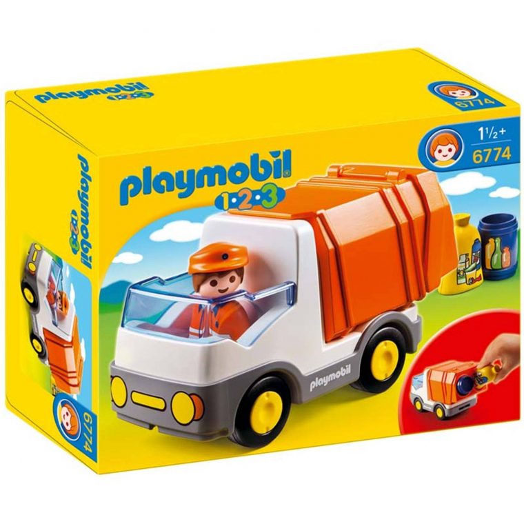 Playmobil 123 – Camion Poubelle Playmobil – Multicolore encequiconcerne Playmobil Camion Travaux