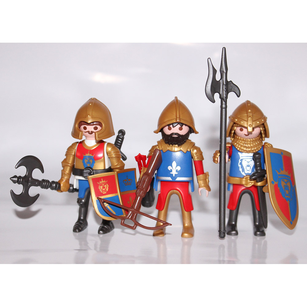 Playmobil 3 Chevaliers Lion D&amp;#039;Or Équipés - Vente De serapportantà Playmobil Chevalier 