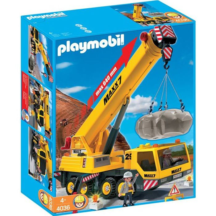 Playmobil 4036 Grue Mobile Géante - Achat  Vente Univers destiné Jeux De Grue De Chantier Gratuit 