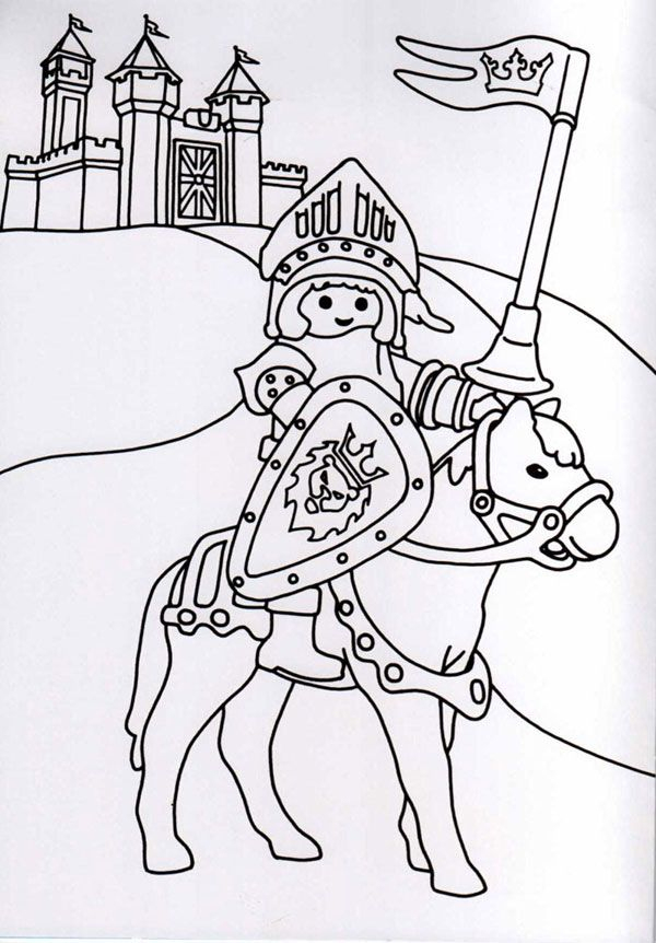 Playmobil Caballero  Playmobil Dibujo, Páginas Para pour Coloriage Playmobil 