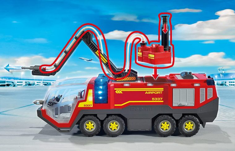 Playmobil City Action Pompiers Avec Véhicule Aéroportuaire dedans Playmobil Voiture Pompier