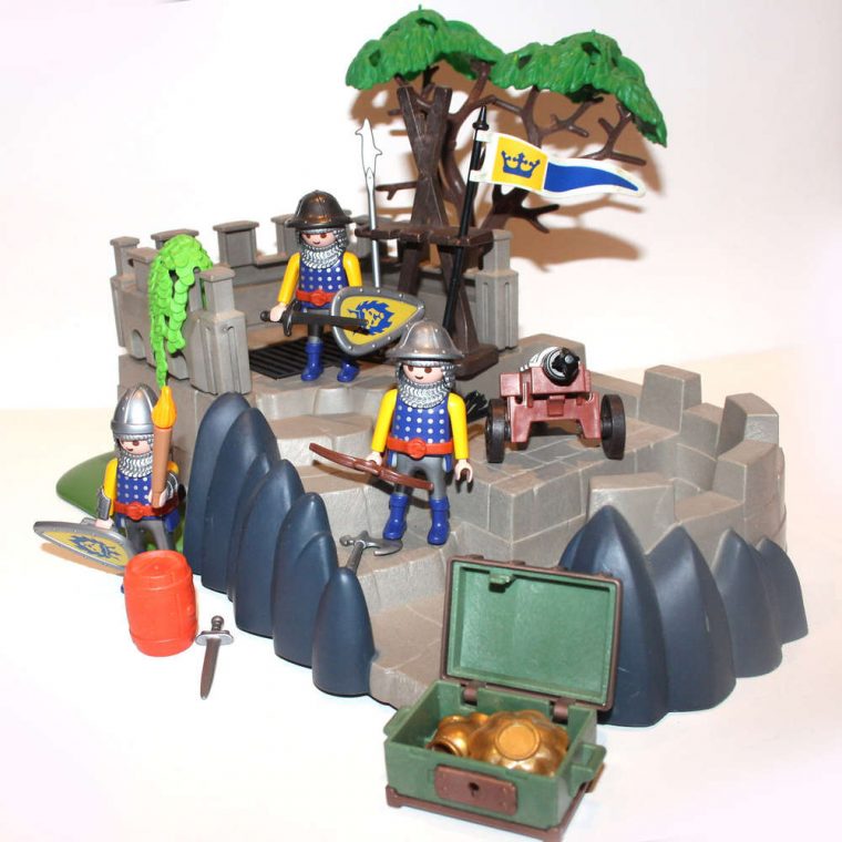 Playmobil Fortin Château Avec Chevaliers Bleus – Vente De destiné Chateau Chevalier Playmobil