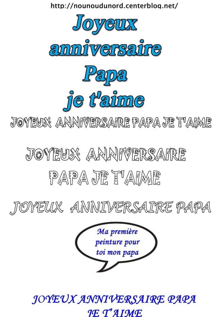 Poeme Anniversaire Papa concernant Bon Anniversaire Papa