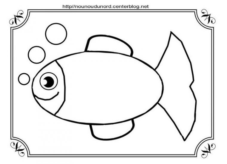 Poisson Coloriage, Pour Gommettes Et En Couleur à Dessin De Poisson Facile