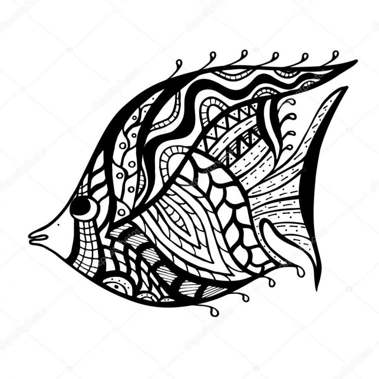 Poisson Stylisé Zentangle Image Vectorielle Par avec Dessin Stylisé Animaux