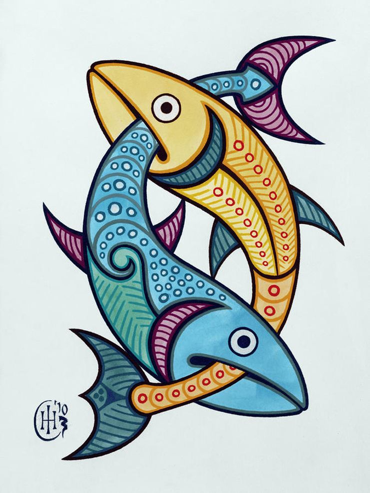 Poissons Par Ian Herriott  Art Prints, Celtic Art, Art destiné Dessin Poisson