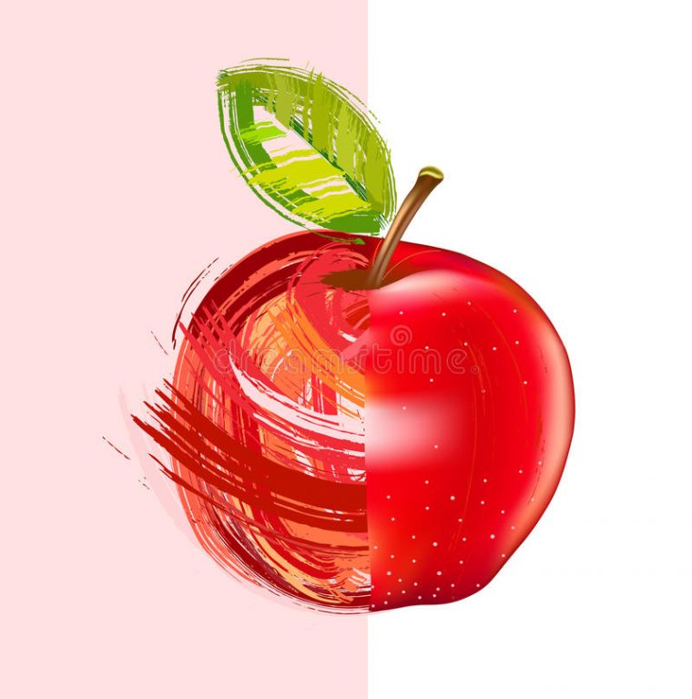 Pomme Rouge De Dessin Illustration De Vecteur avec Dessin Pommes