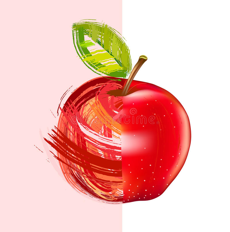 Pomme Rouge De Dessin Illustration De Vecteur encequiconcerne Pomme Dessin 