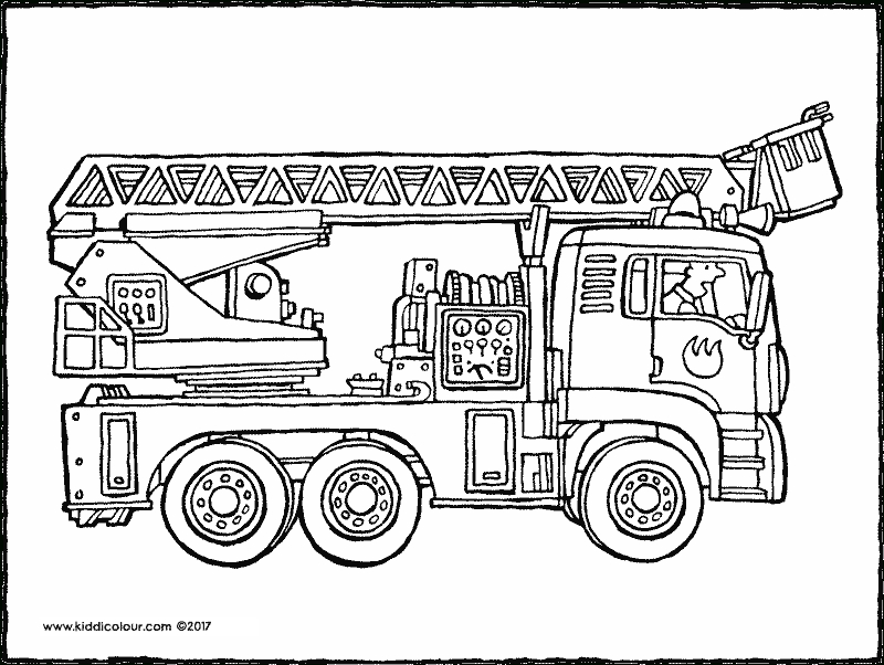 Pompier Kleurprenten - Kiddicoloriage tout Camion De Pompier A Colorier 