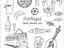 Portugal Isolated Elements And Symbols. Hand Drawn Vector pour Portugal Dessin