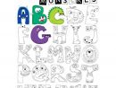 Poster Géant À Colorier Pour Enfant Alphabet Petits Monstres à Alphabet A Colorier