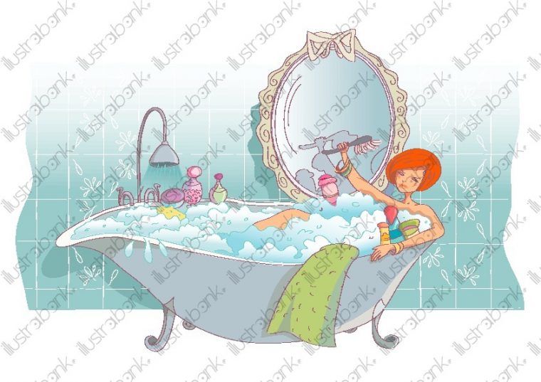 Prendre Le Bain Illustration Libre De Droit Sur serapportantà Dessin Bain