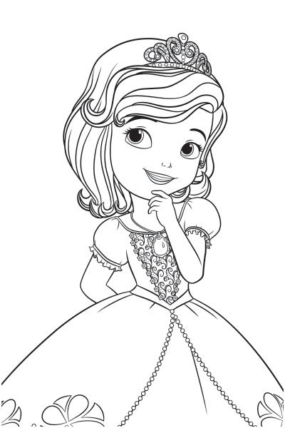 Princesse Sofia Disney Junior  Coloriage Princesse destiné Dessin Princesse Facile