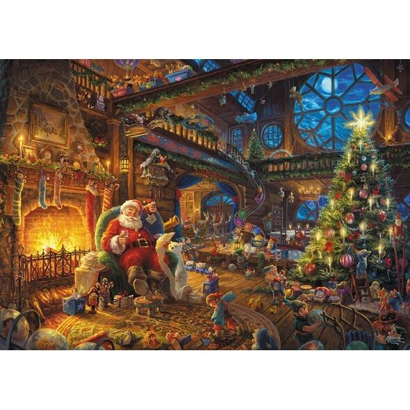 Puzzle Thomas Kinkade - Le Père Noël Et Ses Lutins avec Le Pere Noel Et Ses Lutins 
