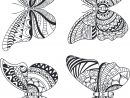 Quatre Papillon Géométrie Pour Adulte À Imprimer concernant Coloriage De Papillon