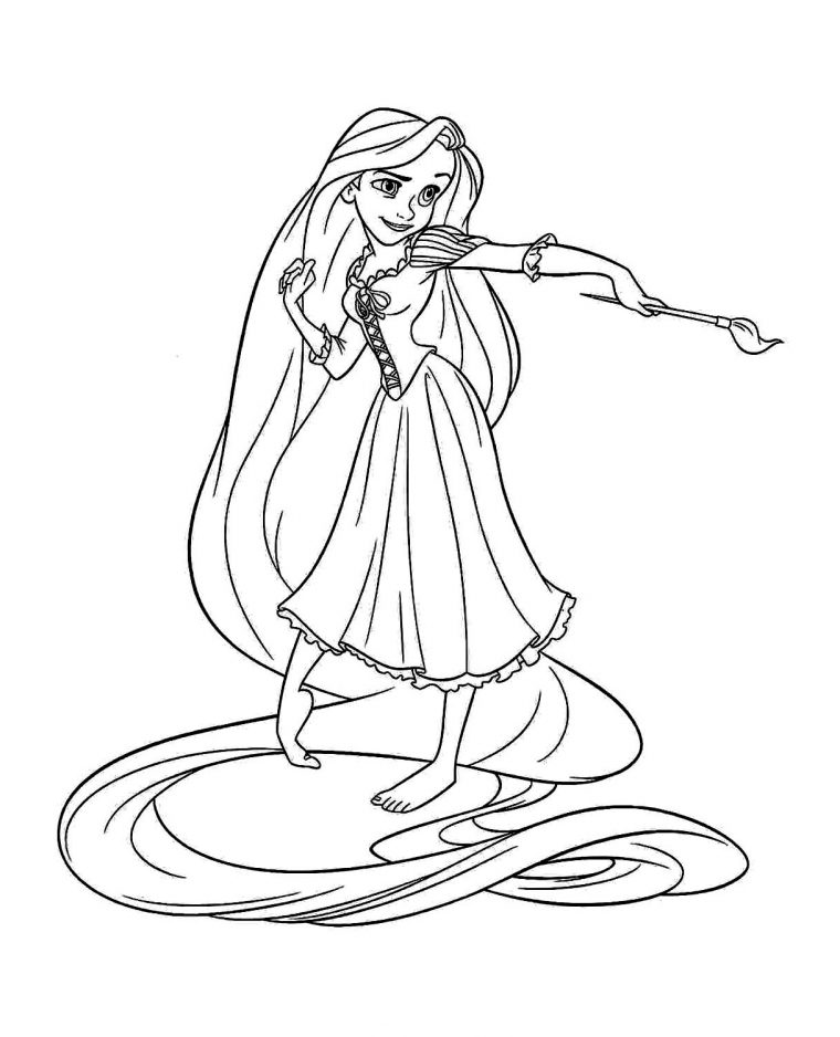 Raiponce Pinceau – Coloriage Raiponce – Coloriages Pour encequiconcerne Raiponce A Dessiner