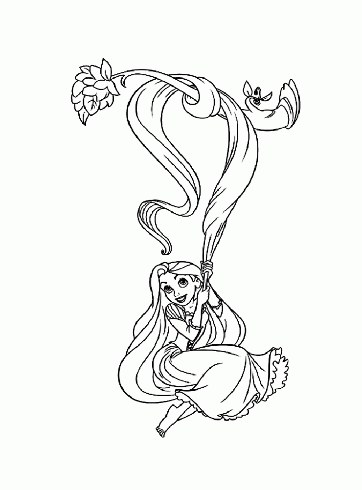 Raiponce Suspendue - Coloriage Raiponce - Coloriages Pour à Coloriage Reponce 