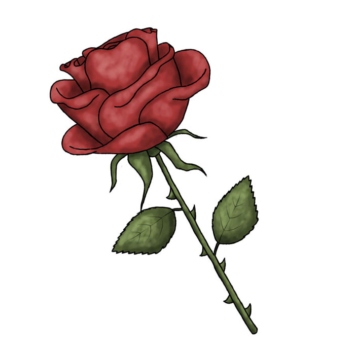 Red Rose Drawings - Clipart Best intérieur Rose Dessin 