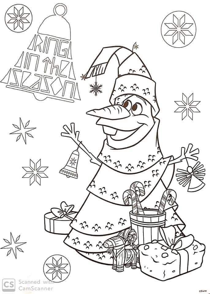 Reine Des Neiges Noel Olaf Sapin Coloriage À Imprimer destiné Coloriage Gratuit De Noel A Imprimer