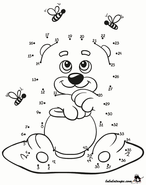 Relier Les Points De 1 À 40 - Lulu La Taupe, Jeux Gratuits tout Coloriage Point À Relier 