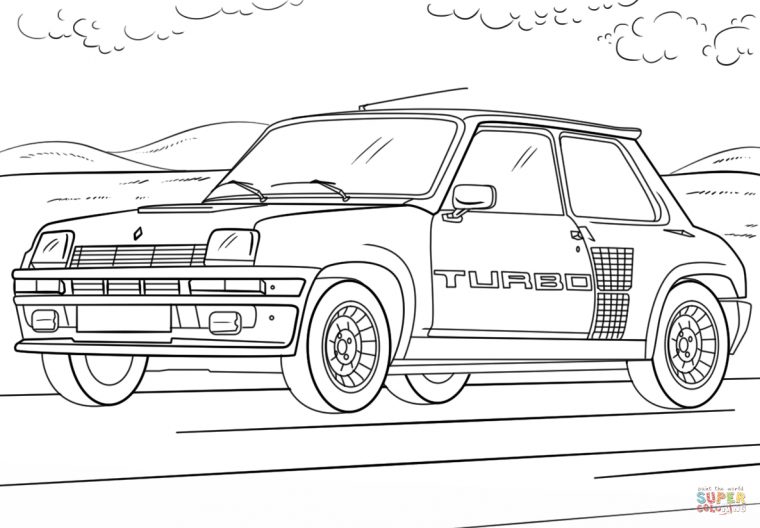 Renault 5 Turbo Coloring Page  Free Printable Coloring Pages dedans Dessin De Aloine