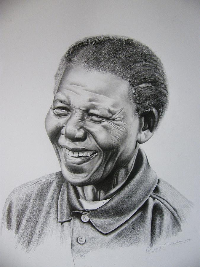 Rolihlahla Mandela Nelson Drawing By Richard Machomba pour Mandela Dessin
