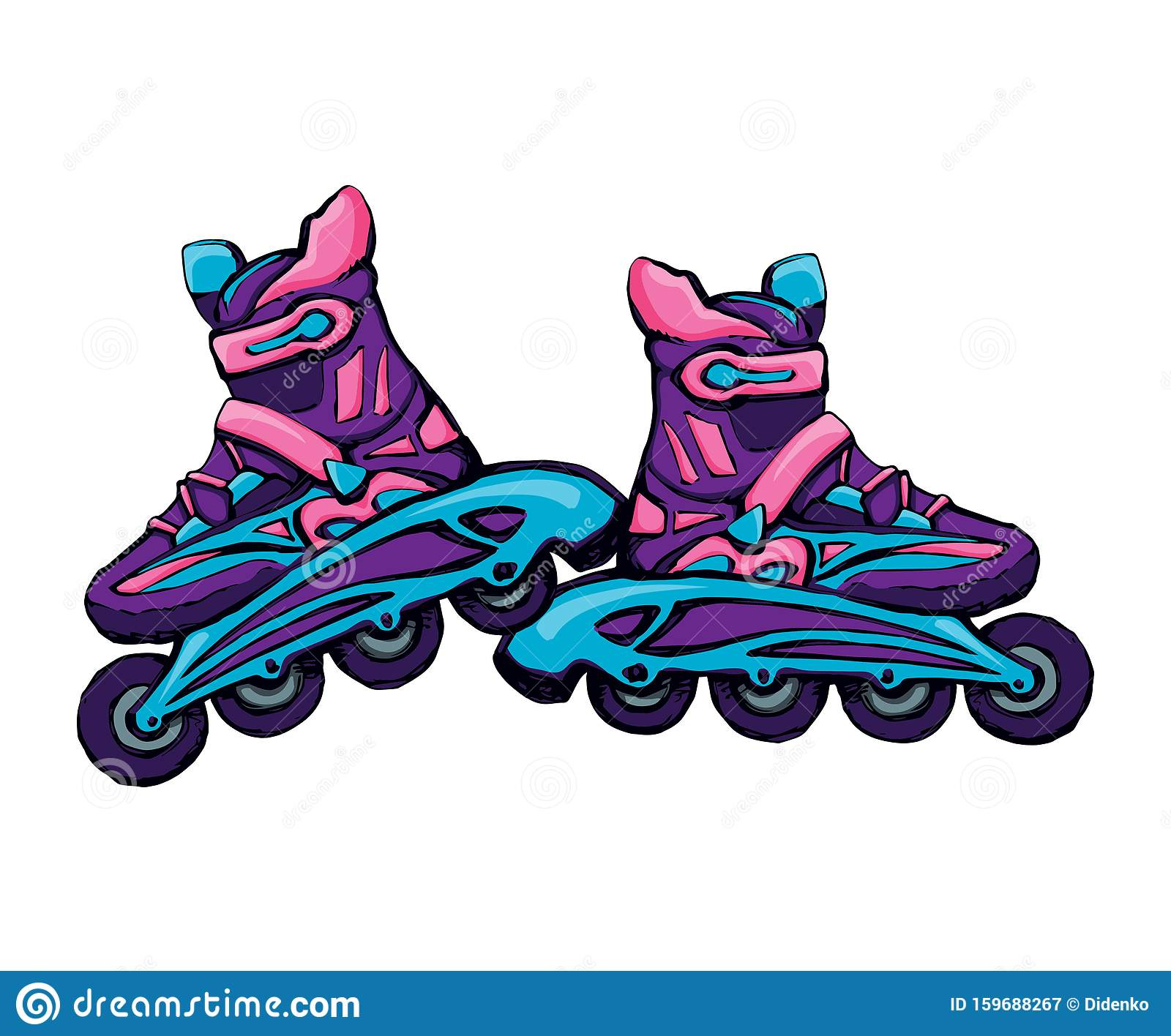 Roller Skate. Vector Drawing Stock Vector - Illustration concernant Dessin Roller 