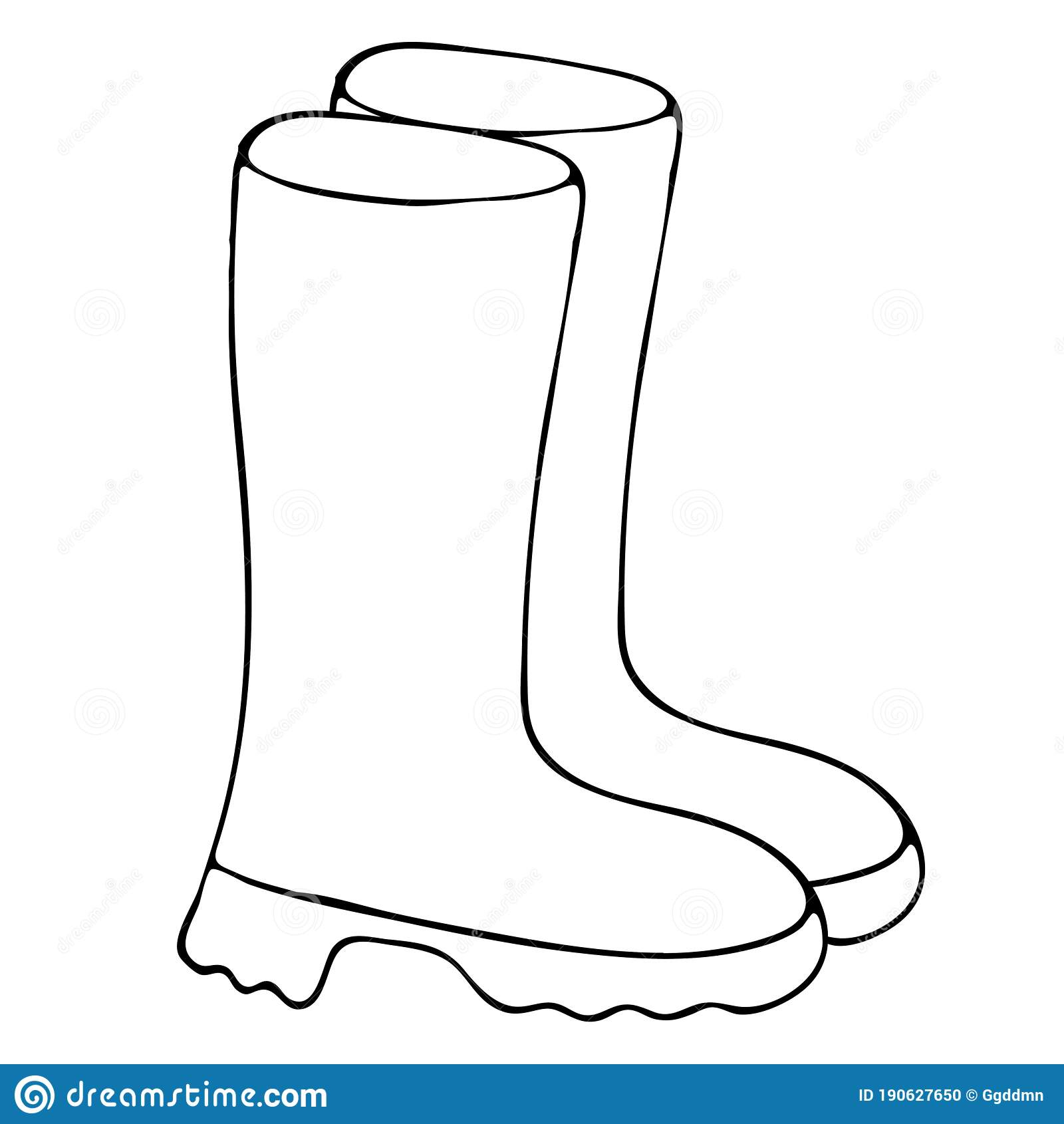 Rubber Boots. Vector Drawing  Cartoondealer #87434858 avec Bottes Dessin
