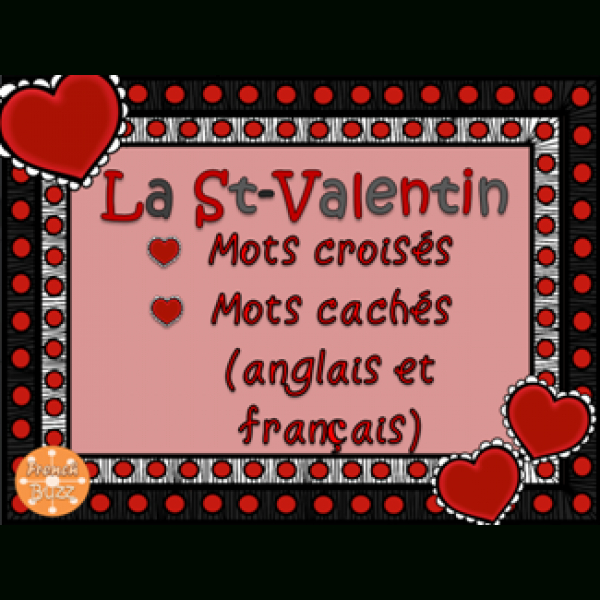 Saint-Valentin - Mots Cachés, Fléchés, Croisés  Novelty intérieur Mot Croise De Saint Valentin 