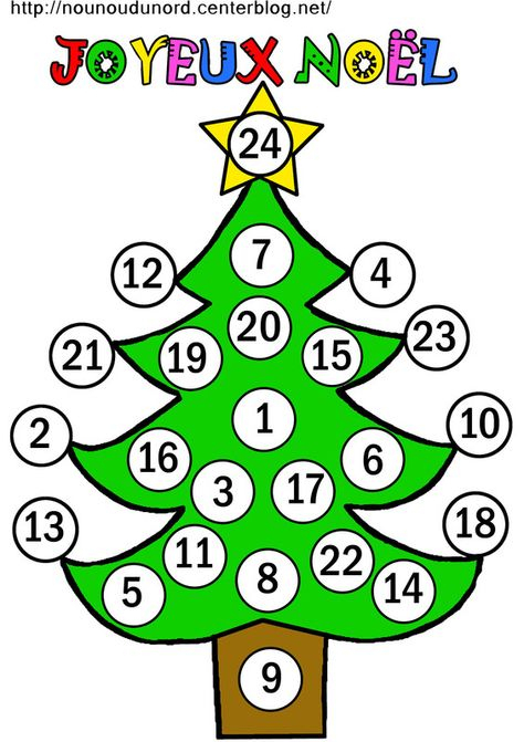 Sapin De Noël Calendrier De L'Avent  Calendrier De L serapportantà Calendrier De L Avent Coloriage